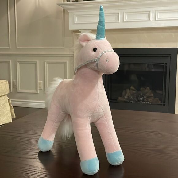 Gund Starflower Unicorn Plush Stuffed Animal 14” Pale Pink Blue Horn 6049793 - Picture 3 of 8